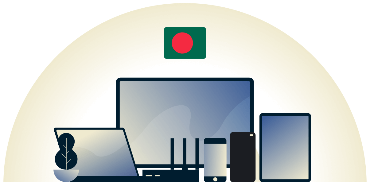 Bangladesch-VPN schützt eine Vielzahl von Geräten.